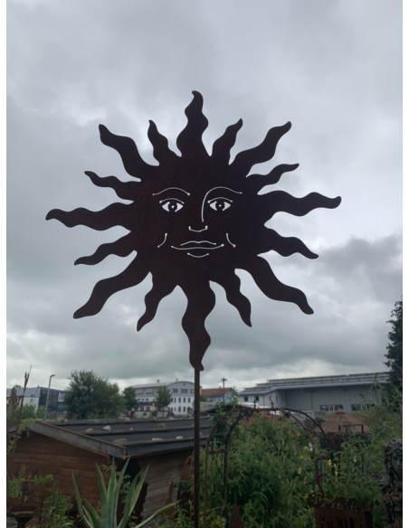 Gartenstecker Sonne Gartenstecker 50 cm Durchmesser Gartenstecker mit lächelnder Sonne als Motiv.

Stab 120 cm
Durchmesser 50