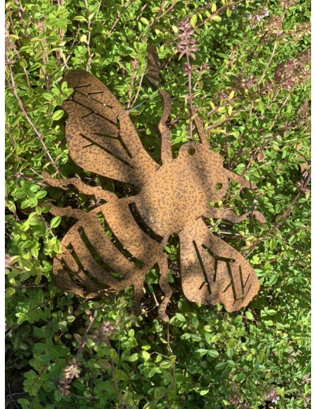 Käfer - Biene und Co als Gartendeko Figuren XL Deko Biene gebogen Metall - 20 cm breit 
Breite 20 cm
Länge 13 cm
Diese Biene 