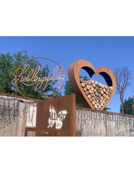 Gartendeko Rost Lieblingsplatz im Ring mit Steckverbindung Ø 40 cm Lieblingsplatz Schriftzug im Ring aus Metall

Ø 40 cm
unte