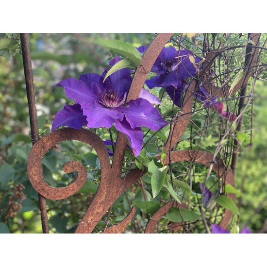 Barock Deko Rosen Rankhilfe Metall  - Dornröschen - mit 2 verschieden hohen Stäben und Kugeln - Höhe 190 cm Die Edelrost Rankhil