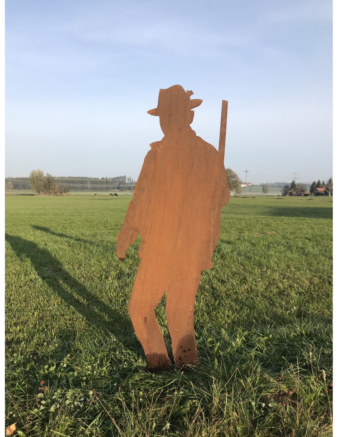 Dekofigur Jäger Paul groß mit Steckrohr Höhe 180 cm