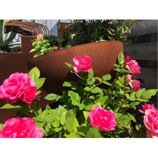 kreative Pflanzgefäße  Halbkugel Pflanzturm Topsy Truvy - Höhe 95 cm -  Pflanzgefäß Edelrost Ein ganz aussergewöhnlicher moderne