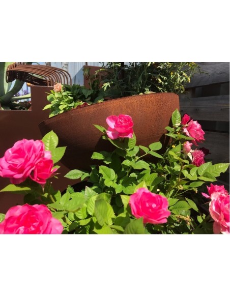 kreative Pflanzgefäße  Halbkugel Pflanzturm Topsy Truvy - Höhe 95 cm -  Pflanzgefäß Edelrost Ein ganz aussergewöhnlicher moderne