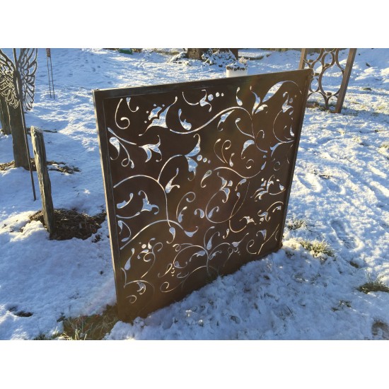 Sichtschutzwände und Paravents Florenz Sichtschutzzaun Höhe 100 cm - Breite 100 cm - Barocke Gartendeko Florenz aus Edelrost mit