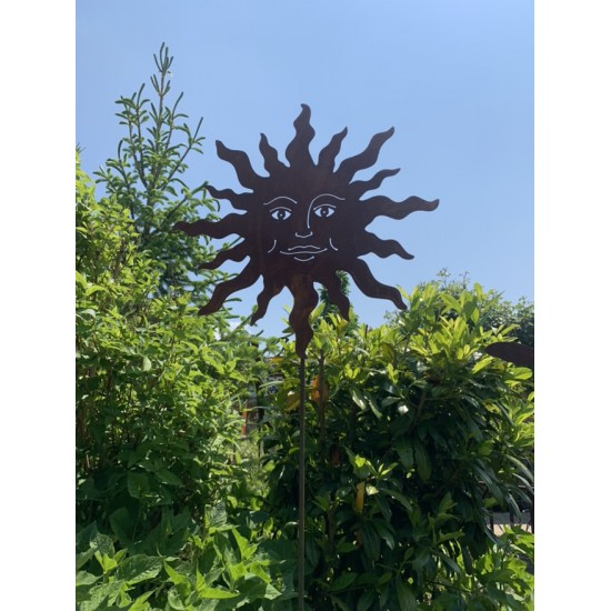 Gartenstecker Sonne Gartenstecker 50 cm Durchmesser Gartenstecker mit lächelnder Sonne als Motiv.

Stab 120 cm
Durchmesser 50