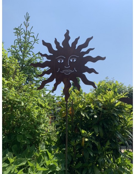 Gartenstecker Sonne Gartenstecker 50 cm Durchmesser Gartenstecker mit lächelnder Sonne als Motiv.

Stab 120 cm
Durchmesser 50