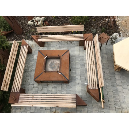 Grillstellen + große Gartengrills Grillstelle XXL Set mit Grill und Bänken 4 x 4 Meter Modell - Friendship Für romantische Grill