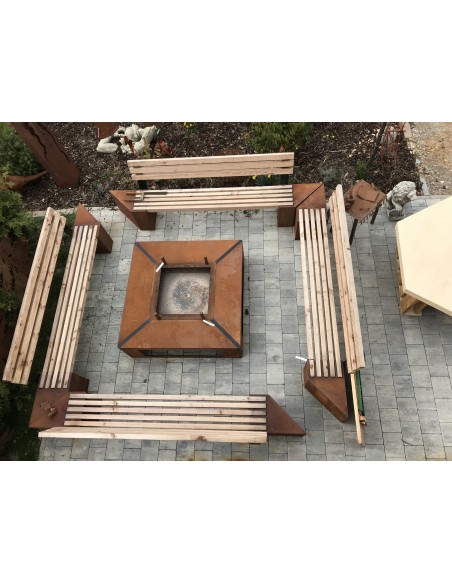 Grillstellen + große Gartengrills Grillstelle XXL Set mit Grill und Bänken 4 x 4 Meter Modell - Friendship Für romantische Grill