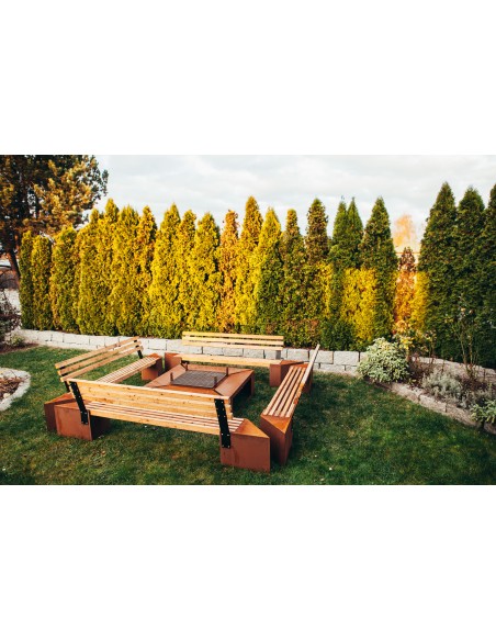 Grillstellen + große Gartengrills Grillstelle XXL Set mit Grill und Bänken 4 x 4 Meter Modell - Friendship Für romantische Grill
