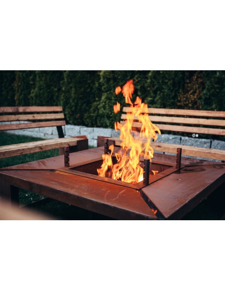 Grillstellen + große Gartengrills Grillstelle XXL Set mit Grill und Bänken 4 x 4 Meter Modell - Friendship Für romantische Grill