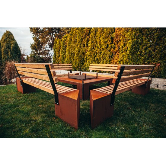 Grillstellen + große Gartengrills Grillstelle XXL Set mit Grill und Bänken 4 x 4 Meter Modell - Friendship Für romantische Grill