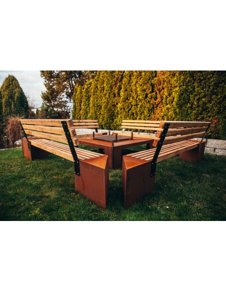 Grillstellen + große Gartengrills Grillstelle XXL Set mit Grill und Bänken 4 x 4 Meter Modell - Friendship Für romantische Grill