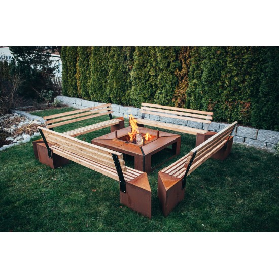 Grillstellen + große Gartengrills Grillstelle XXL Set mit Grill und Bänken 4 x 4 Meter Modell - Friendship Für romantische Grill