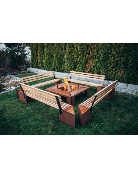 Grillstellen + große Gartengrills Grillstelle XXL Set mit Grill und Bänken 4 x 4 Meter Modell - Friendship Für romantische Grill