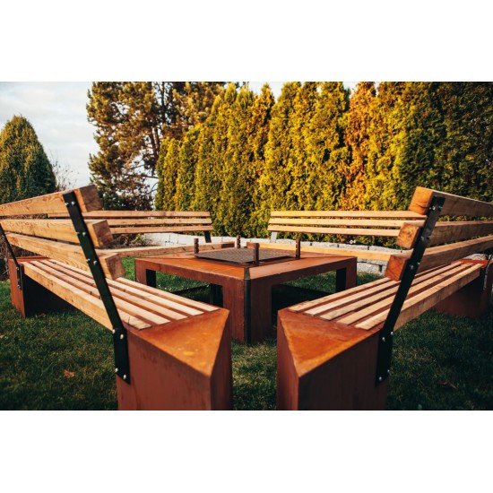 Grillstellen + große Gartengrills Grillstelle XXL Set mit Grill und Bänken 4 x 4 Meter Modell - Friendship Für romantische Grill