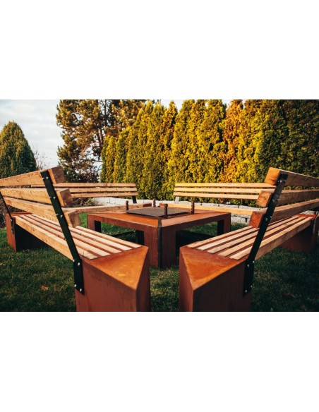 Grillstellen + große Gartengrills Grillstelle XXL Set mit Grill und Bänken 4 x 4 Meter Modell - Friendship Für romantische Grill