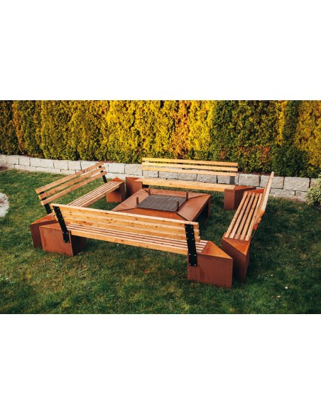Grillstellen + große Gartengrills Grillstelle XXL Set mit Grill und Bänken 4 x 4 Meter Modell - Friendship Für romantische Grill