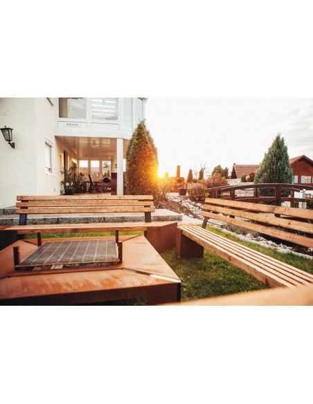 Grillstellen + große Gartengrills Grillstelle XXL Set mit Grill und Bänken 4 x 4 Meter Modell - Friendship Für romantische Grill