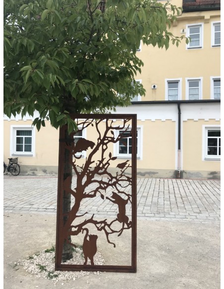 Deko Katzen und Mäuse Sichtschutzwand Katzen - Metall Paravent 200 cm hoch 


ausgefallener 2 m hoher Sichtschutz mit Katzenm