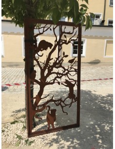 Metall Katzen-Paravent 200 cm hoch kein Corten 2