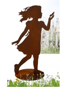 Edelrost Mädchen tanzend H 40 cm Dekoration Outdoor Gartenfigur Gartendekoration