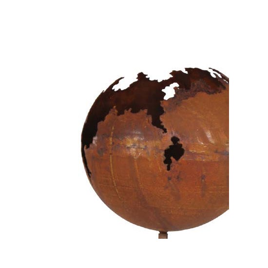 Feuerschalen Deko Kugel Ø 30 cm mit Rissen auf kurzem Stab 
Ø 30 cm
unten mit einem ca. 15 cm langen Eisenstab
mit dem Stab k