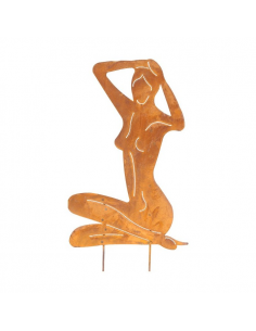 Start Metall Figur Nackte Frau, H100cm, B45cm, rost