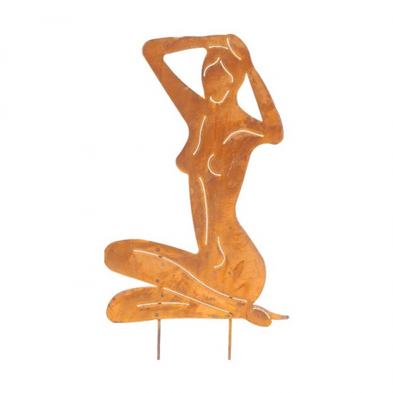 Start Metall Figur Nackte Frau, H100cm, B45cm, rost 