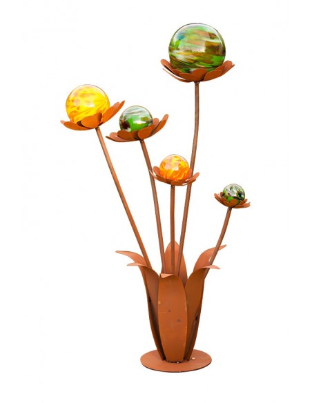 Edelrost Blume - Blumenzauber 2 - ohne Kugeln - Höhe 120 cm
