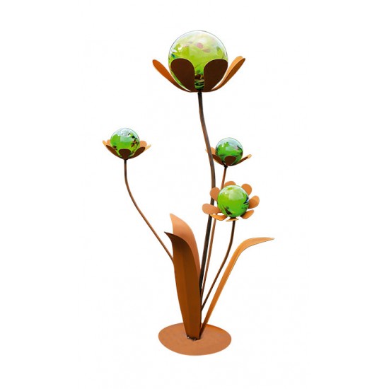 Edelrost Blume - Ferrum ohne Kugeln - Höhe 96 cm