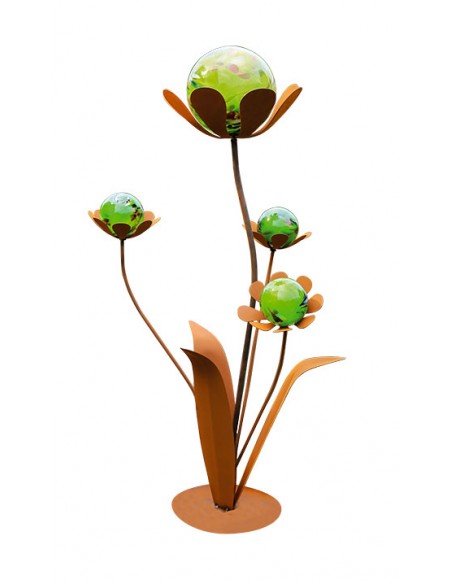 Edelrost Blume - Ferrum ohne Kugeln - Höhe 96 cm