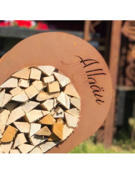 Kaminholzregale und Herzen Großes Herz Kaminholzregal - Mit Aufschrift Allgäu - Höhe 94 cm Kaminholzregal in Herzform mit Aufsch