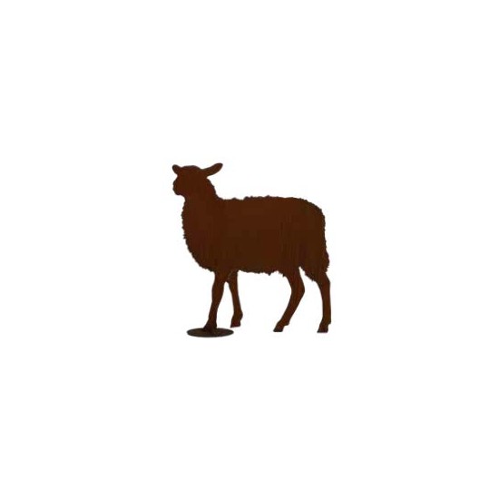 Schafherde - Deko Schafe groß mit Schäfer als Gartenfiguren Stehendes Schaf seitlich - mit Rohr für 12 mm Stab -  Höhe 96 cm 
H