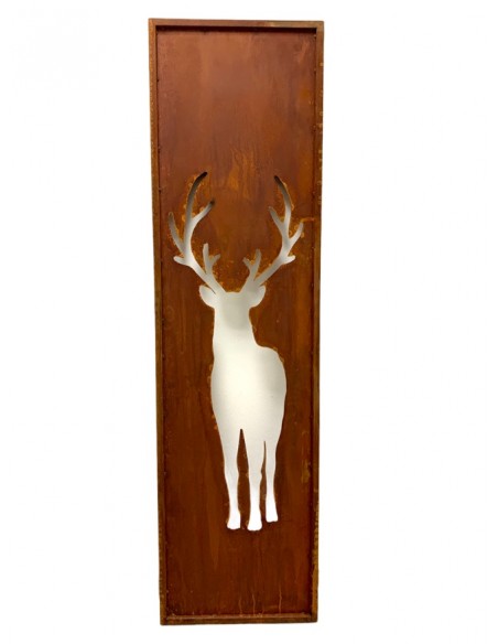 schmale Sichtschutzwand Metall mit Hirsch von vorne -Höhe 200 cm - Breite 55 cm 
Edelrost Sichtschutzwand mit Motiv Hirsc schmale Sichtschutzwand Metall mit Hirsch von vorne -Höhe 200 cm - Breite 55 cm 
Edelrost Sichtschutzwand mit Motiv Hirsc