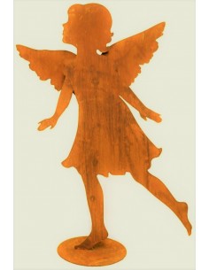 Putten Engel und Engelskinder (Putto) Gartenengel - Barbara - gross auf Standplatte - Gr. 3 Höhe 93 cm Edelrost Gartenengel "Bar