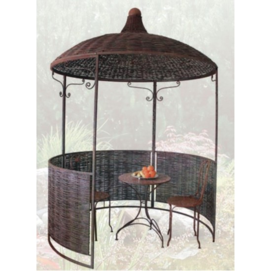 Pavillon und Kiosk Gartenlaube mit Weiden - natur  Ø ca 200 cm, Höhe ca 290 cm 
Höhe: Ca. 290 cm
Ø Ca. 200 cm
Weide unbehan