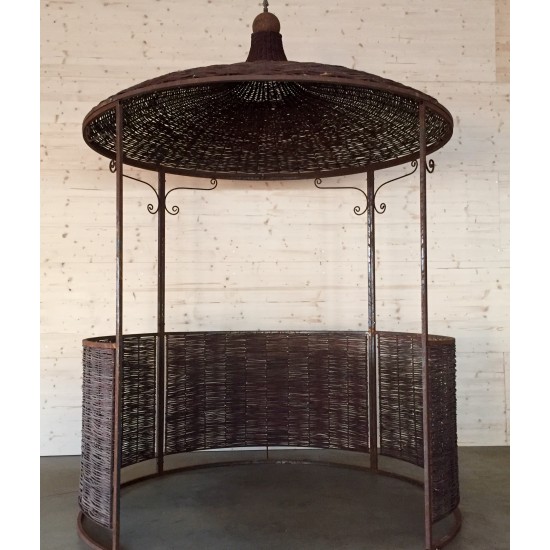Pavillon und Kiosk Gartenlaube mit Weiden - natur  Ø ca 200 cm, Höhe ca 290 cm Weidenlaube... zum verlieben! Klein, aber fein.