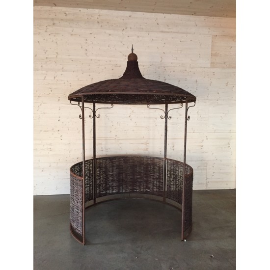Pavillon und Kiosk Gartenlaube mit Weiden - natur  Ø ca 200 cm, Höhe ca 290 cm Weidenlaube... zum verlieben! Klein, aber fein.
