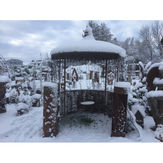 Pavillon und Kiosk Gartenlaube mit Weiden - natur  Ø ca 200 cm, Höhe ca 290 cm Weidenlaube... zum verlieben! Klein, aber fein.