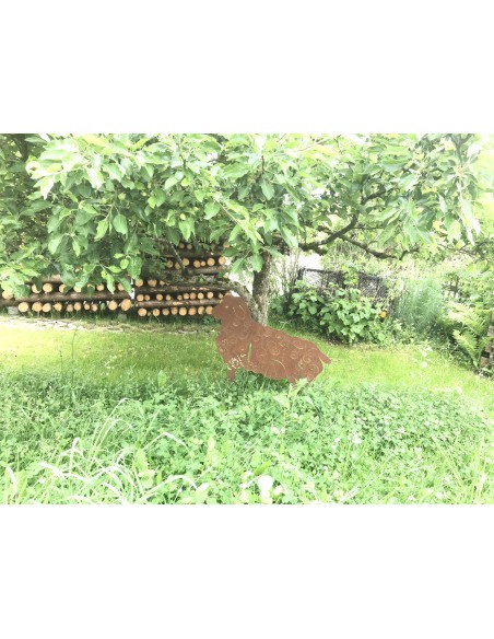 Schafe +Ziegen Deko Schaf groß als Gartenstecker - 56 x 70 cm - Gartendeko Rost 
Höhe 56 cm
Breite 70 cm
Stab ca. 30 cm lang