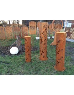 Gartensäule mit Bambusmotiv 2