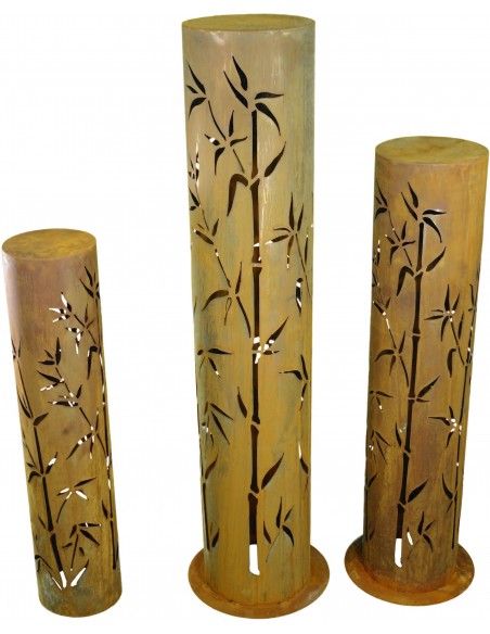 runde Rostsäulen Bambus Säule 117 cm hoch - rund Ø 25 cm Höhe 117 cm
Ø 25 cm
unten mit Standring für bessere Standfestigkeit,  runde Rostsäulen Bambus Säule 117 cm hoch - rund Ø 25 cm Höhe 117 cm
Ø 25 cm
unten mit Standring für bessere Standfestigkeit,