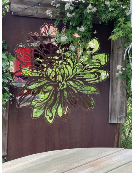 Blumen Sichtschutzwände Sichtschutzwand Dahlie - 140 x 190 cm 3 mm ohne Rahmen Traumhafter Sichtschutz für verträumte Gärten. In