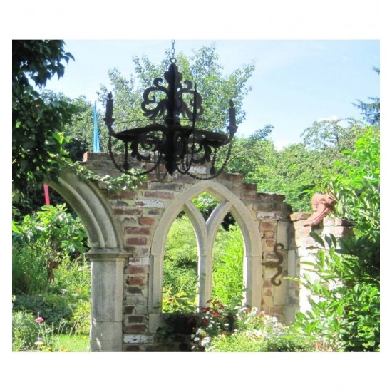 Deko zum Hängen Kronleuchter 3D zum Aufhängen als Kerzentablett zum Hängen, H 60 cm, B 64 cm - Barock Deko Kronleuchter 3D zum A