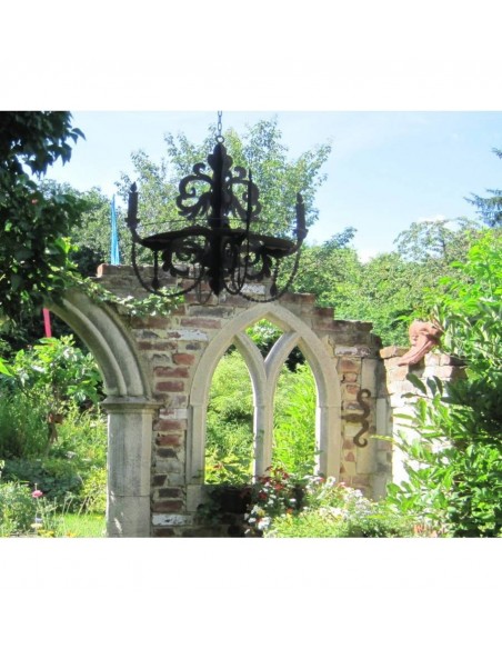 Deko zum Hängen Kronleuchter 3D zum Aufhängen als Kerzentablett zum Hängen, H 60 cm, B 64 cm - Barock Deko Kronleuchter 3D zum A