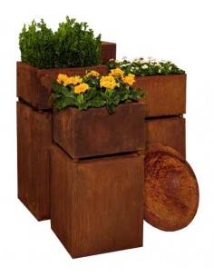 Edelrost Podest  60 cm hoch 2
