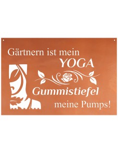 Gärtnern ist mein Yoga, Gummistiefel meine Pumps schöner Spruch Garten - Blechschild