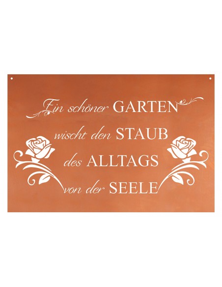 Ein schöner Garten wischt den Staub des Alltags von der Seele Spruch