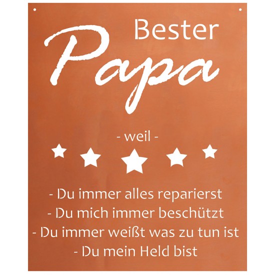 Bester Papa, weil Du immer alles reparierst - Du mich immer beschützt - Du immer weißt, was zu tun ist - Du mein Held bist