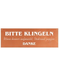 Bitte Klingeln. Wenn keiner aufmacht, Unkraut zupfen. DANKE - lustiger Spruch